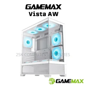 GameMax Vista White Dual Tempered Glass Panelling ATX PC
