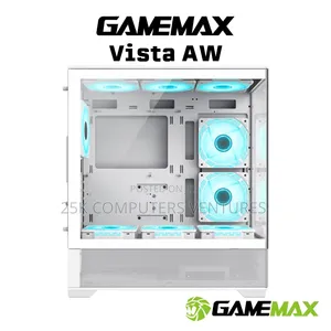 GameMax Vista White Dual Tempered Glass Panelling ATX PC
