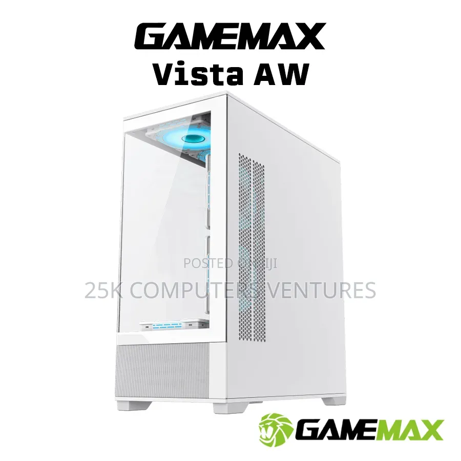 GameMax Vista White Dual Tempered Glass Panelling ATX PC
