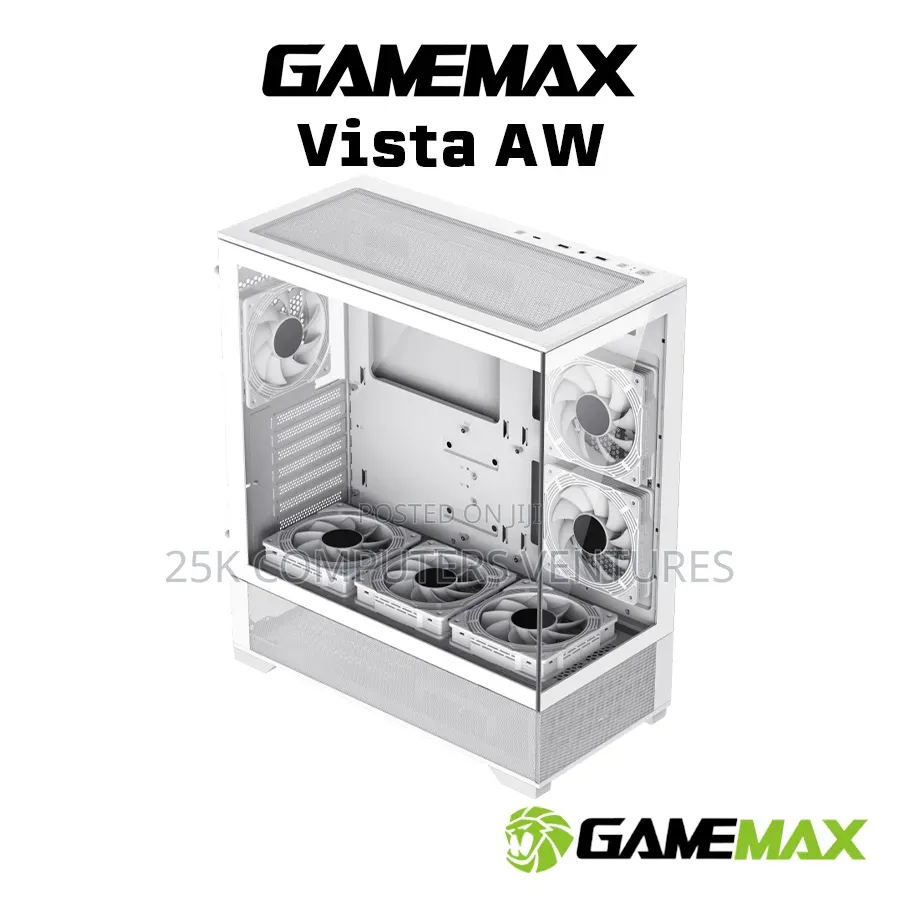 GameMax Vista White Dual Tempered Glass Panelling ATX PC