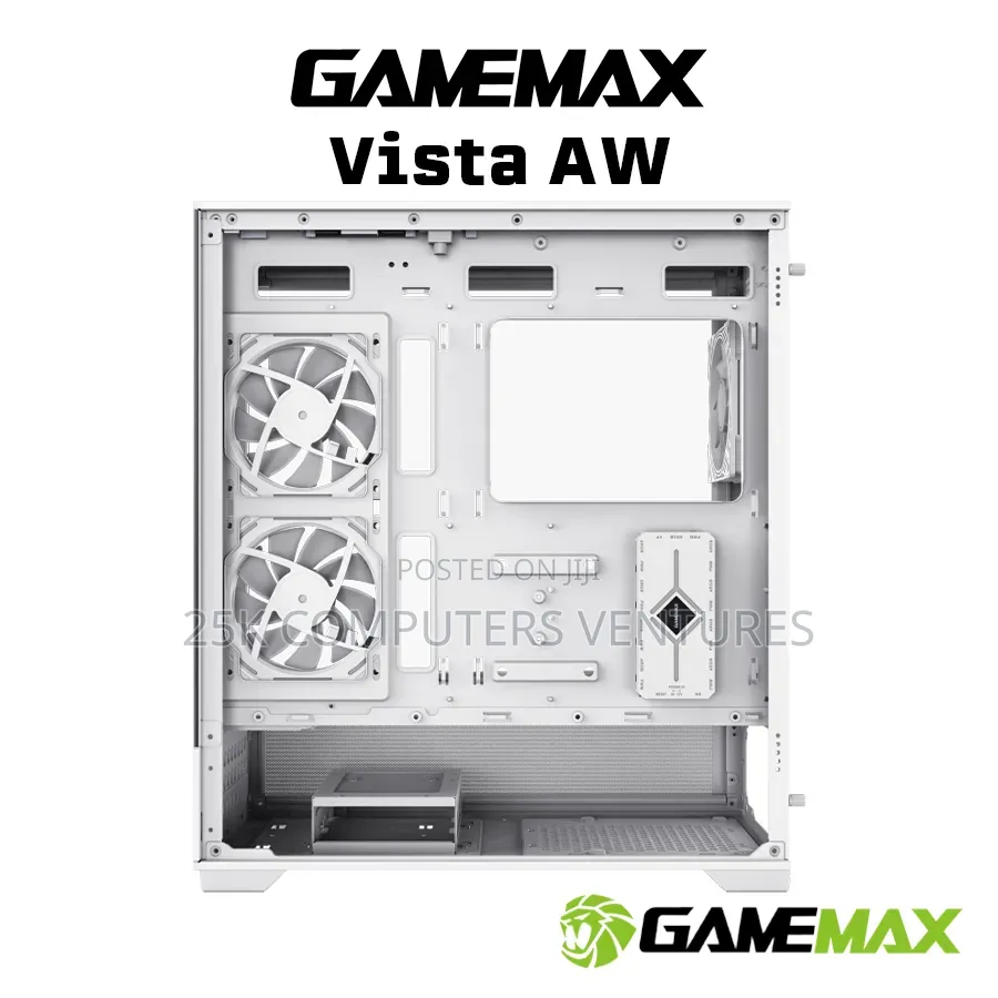 GameMax Vista White Dual Tempered Glass Panelling ATX PC