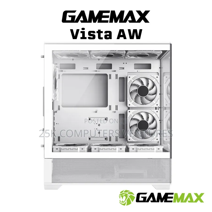 GameMax Vista White Dual Tempered Glass Panelling ATX PC