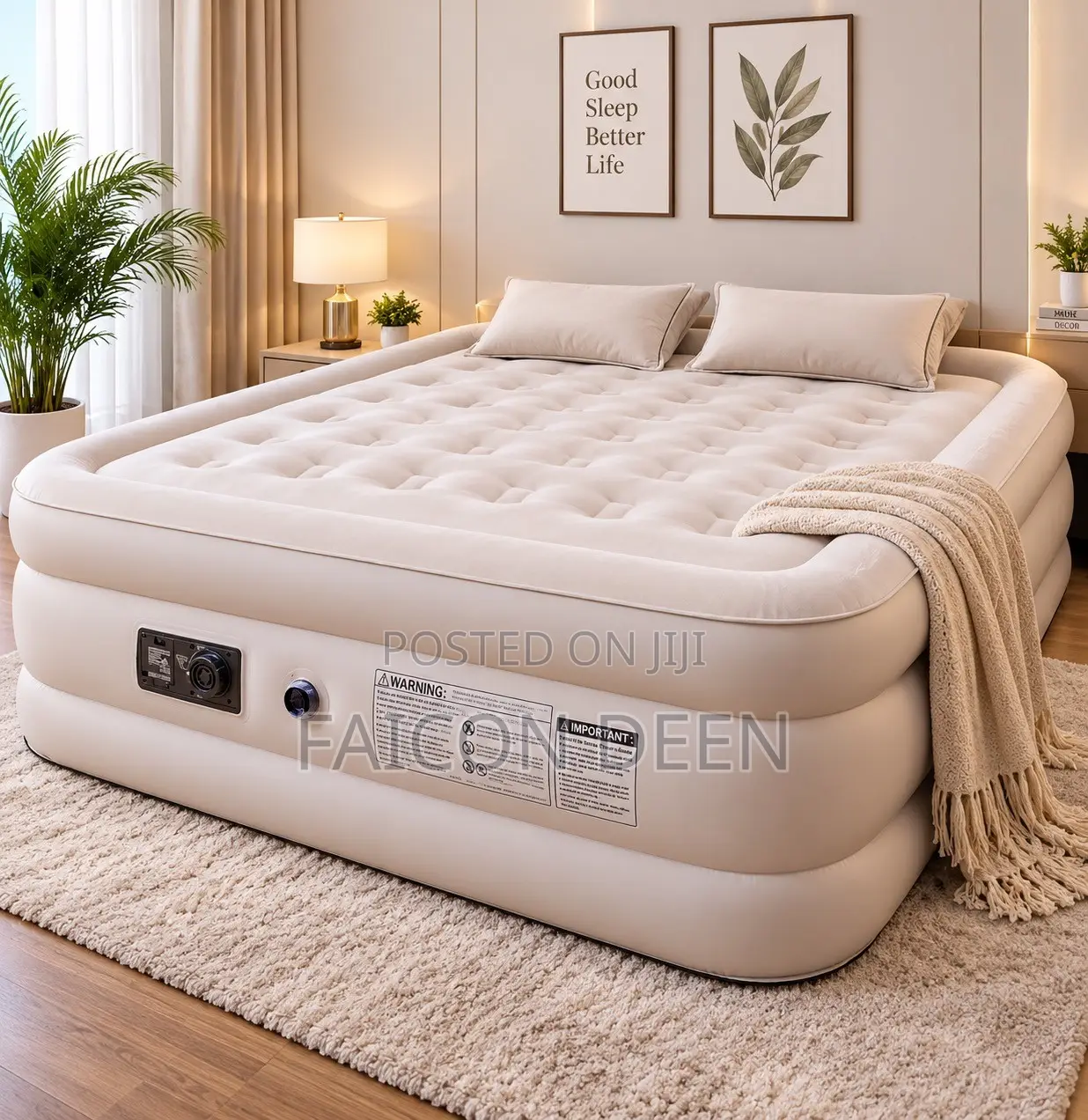 Elite Inflatable Comfort : Automatic Inbuilt Pump Double Size Air Bed