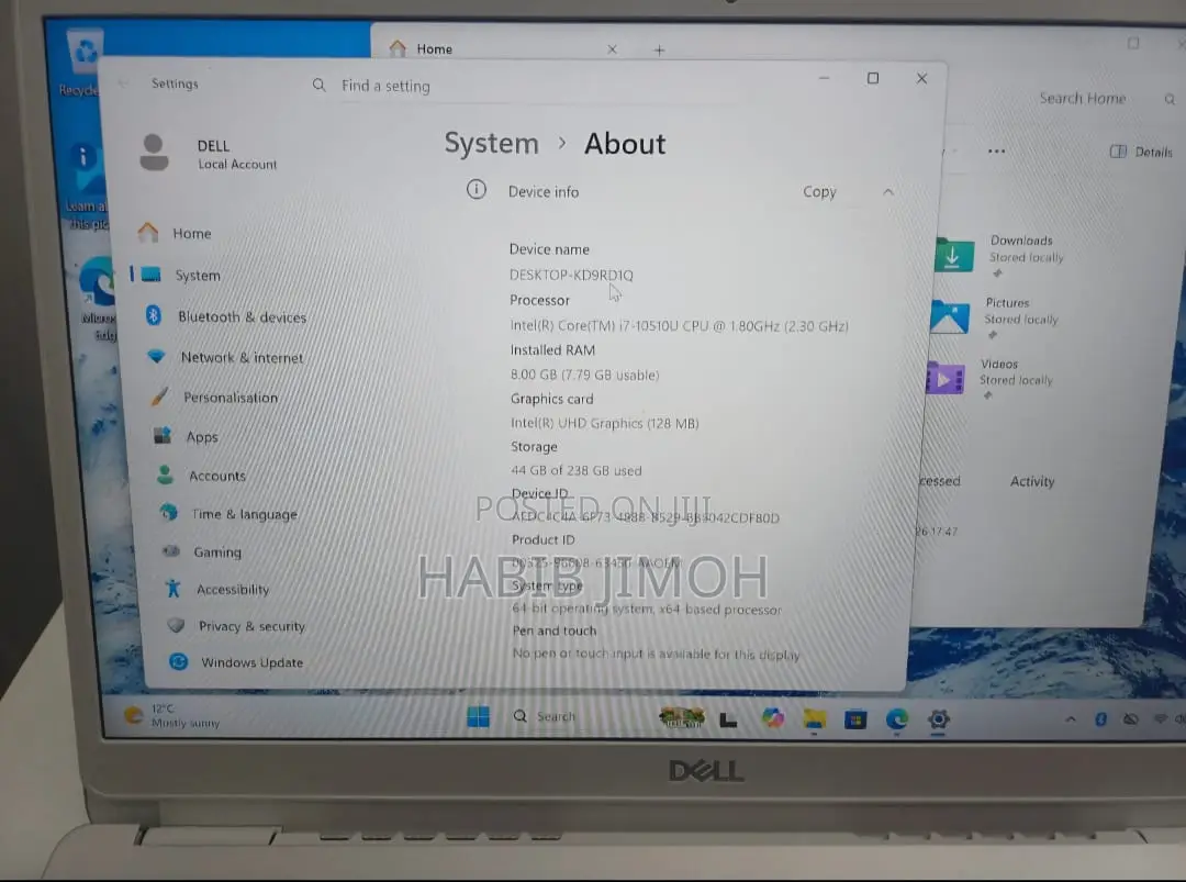 Laptop Dell Inspiron 13 5000 8GB Intel Core i7 HDD 256GB