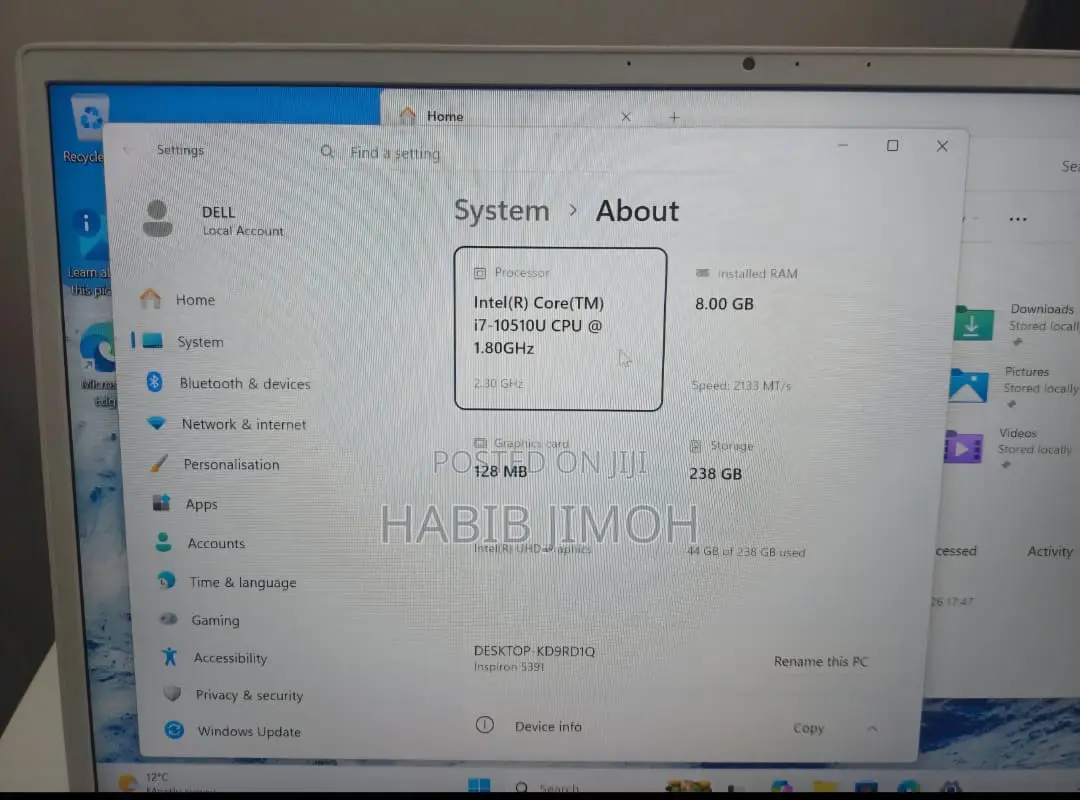 Laptop Dell Inspiron 13 5000 8GB Intel Core i7 HDD 256GB
