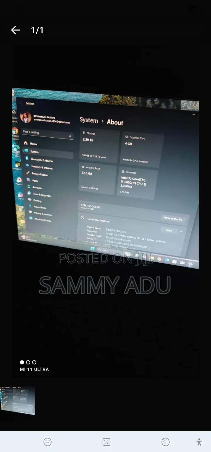 Laptop Dell Precision 7530 16GB Intel Core i7 SSD 512GB
