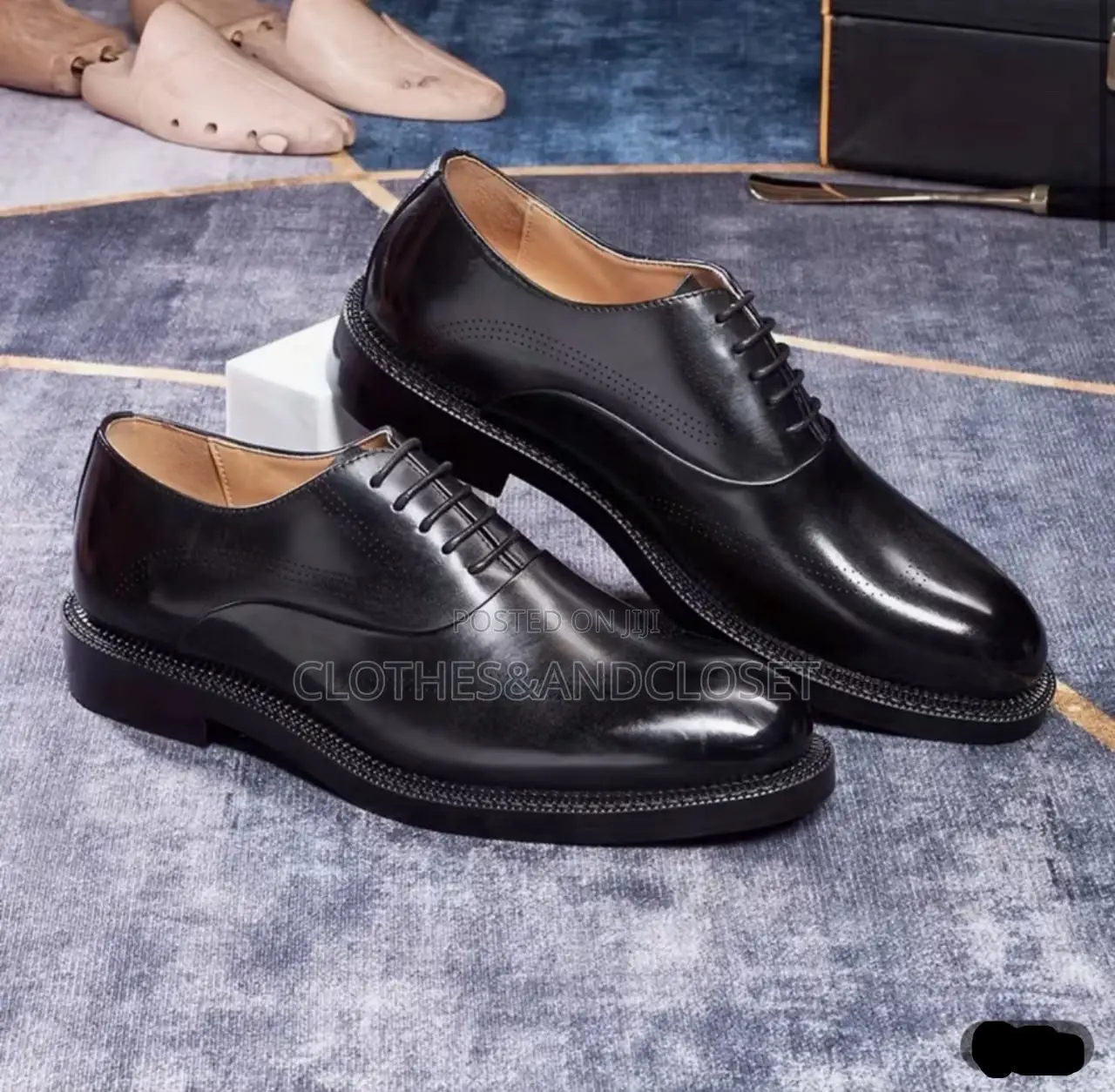 Black Leather Formal Lace-Up Oxford Shoes