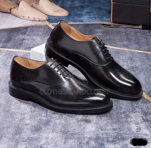 Black Leather Formal Lace-Up Oxford Shoes