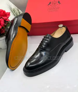 Black Leather Formal Lace-Up Oxford Shoes