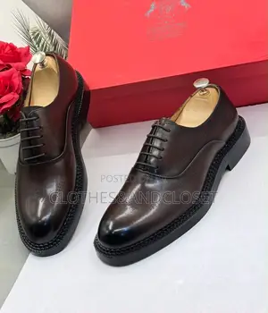 Brown, Full-Grain Genuine Leather Lace-Up Oxford Dress Shoes