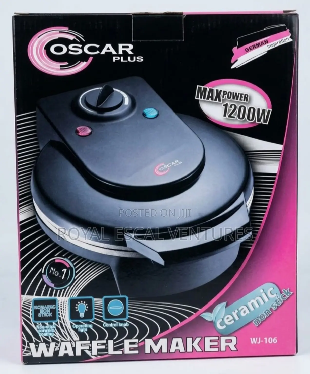 Oscar Plus Ceramic Non-Stick Waffle Maker.