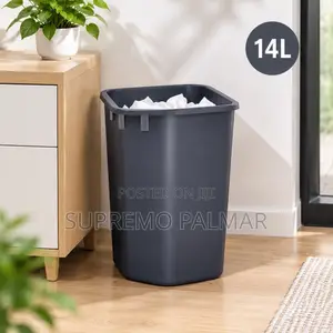 15L Small Plastic Trash Can - Office, Kitchen, Bedroom Wastebasket
