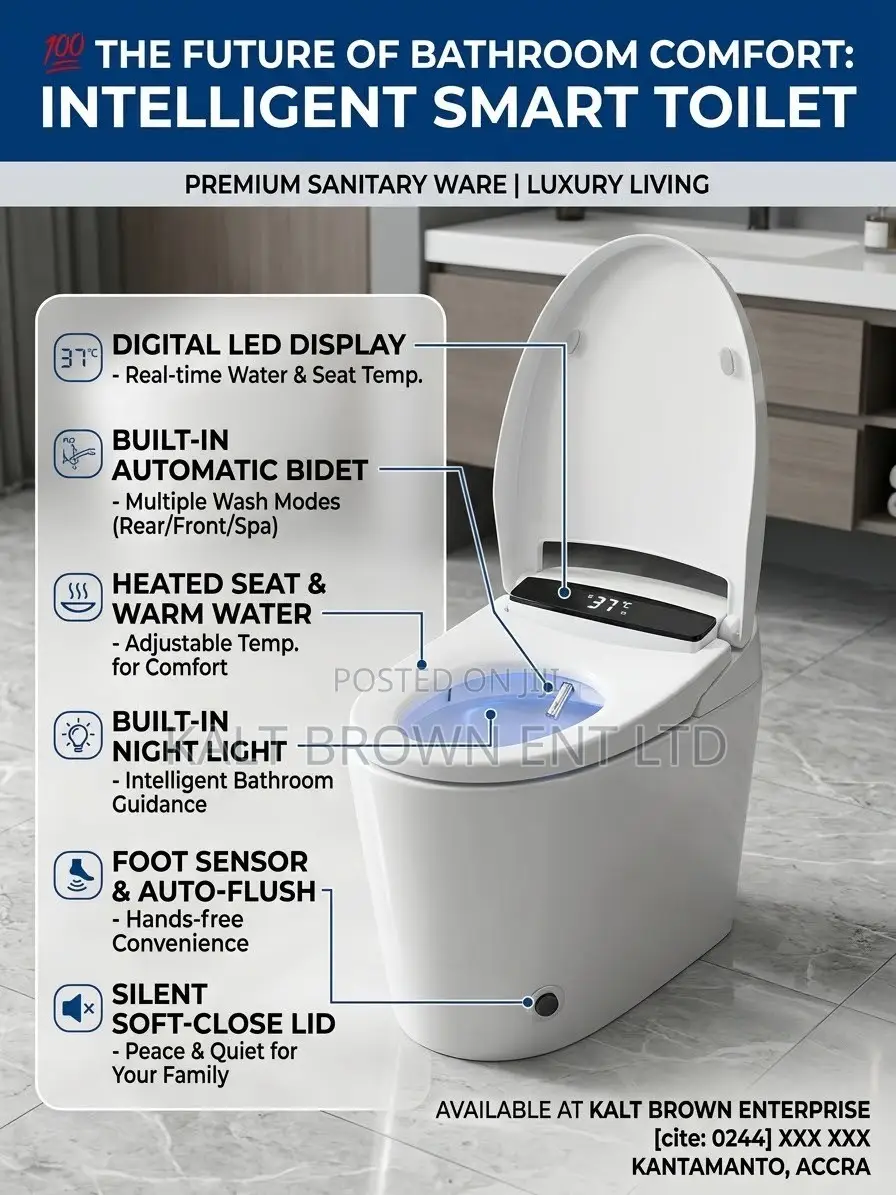 Luxury Intelligent Smart Toilet (WC) With LED Display &Automatic Bidet