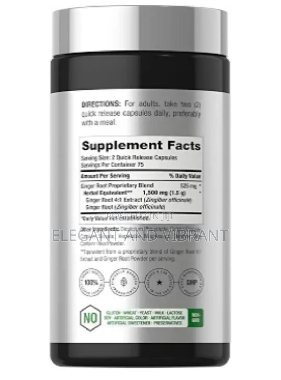 Ginger Root Supplements, 1500mg, 150 Capsules