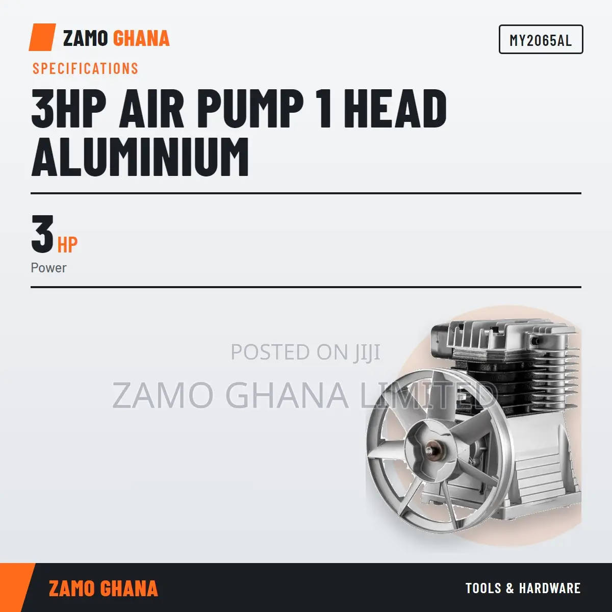 3Hp Air Pump 1 Head Aluminium - MY2065AL