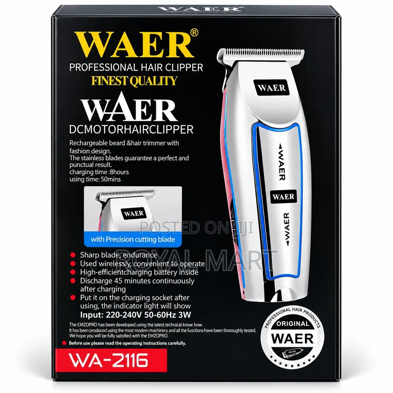 WAER WA-2116 Professional Hair Clipper