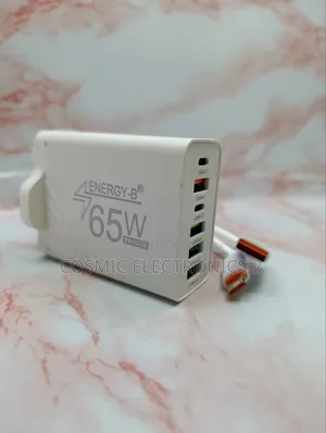 ENERGY-B E-H13 65W Fast Charger – 6-Port USB-A and USB-C Adapter