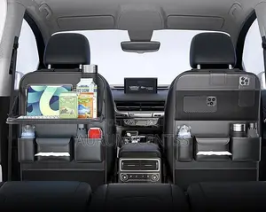 Car Backseat Organizer Leather With Foldable Tray