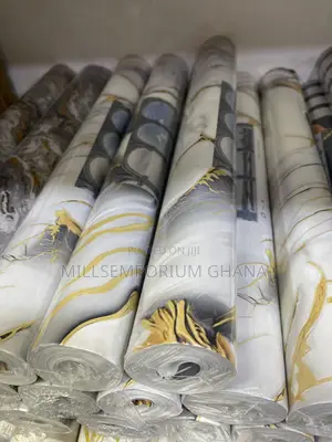 Premium White, Gold Blue Marble Wallpaper | Millsemporiumghana