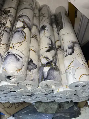 Premium White, Gold Blue Marble Wallpaper | Millsemporiumghana