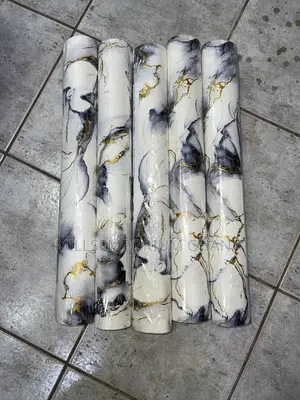 Premium White, Gold Blue Marble Wallpaper | Millsemporiumghana