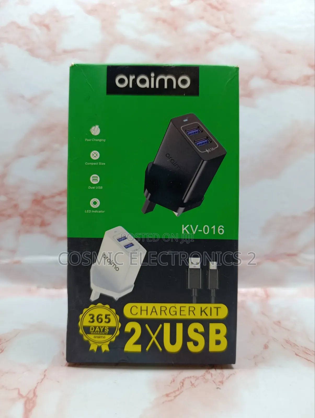 Oraimo Dual USB Fast Charging Kit With LED Indicator