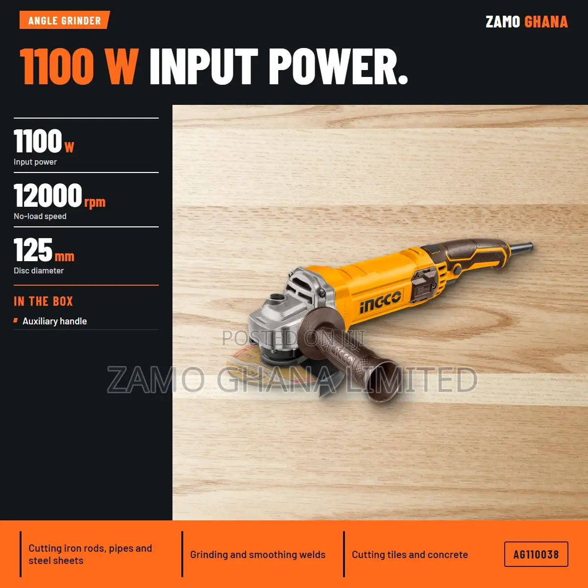 Angle Grinder 1100w - Ag110038