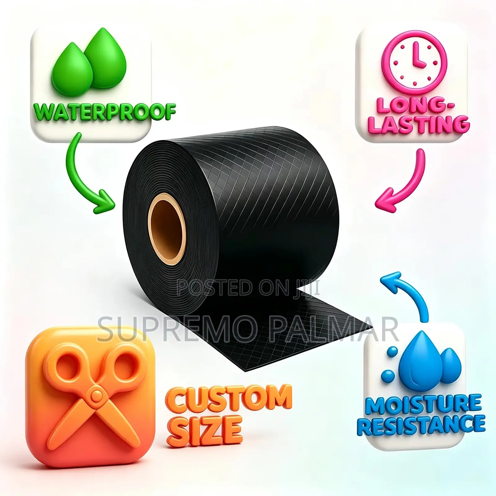 DPC Damp Proof Membrane Roll 300mm X 30m – 500 Micron Black Waterproof