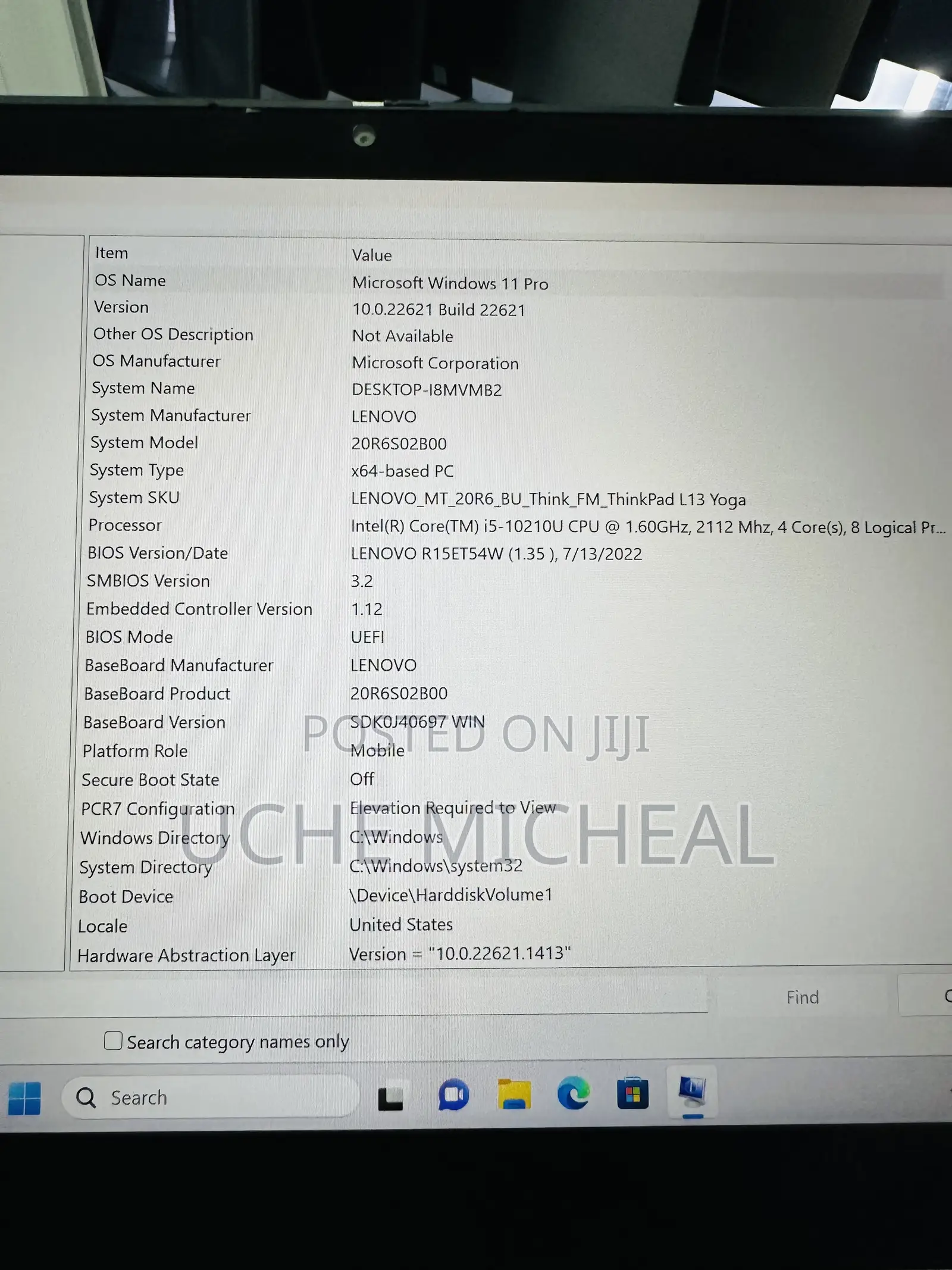 Laptop Lenovo ThinkPad L13 Yoga 8GB Intel Core i5 SSD 256GB