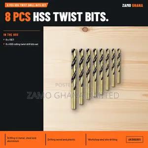 8 PCS HSS Twist Drill Bits Set - Akdb0801