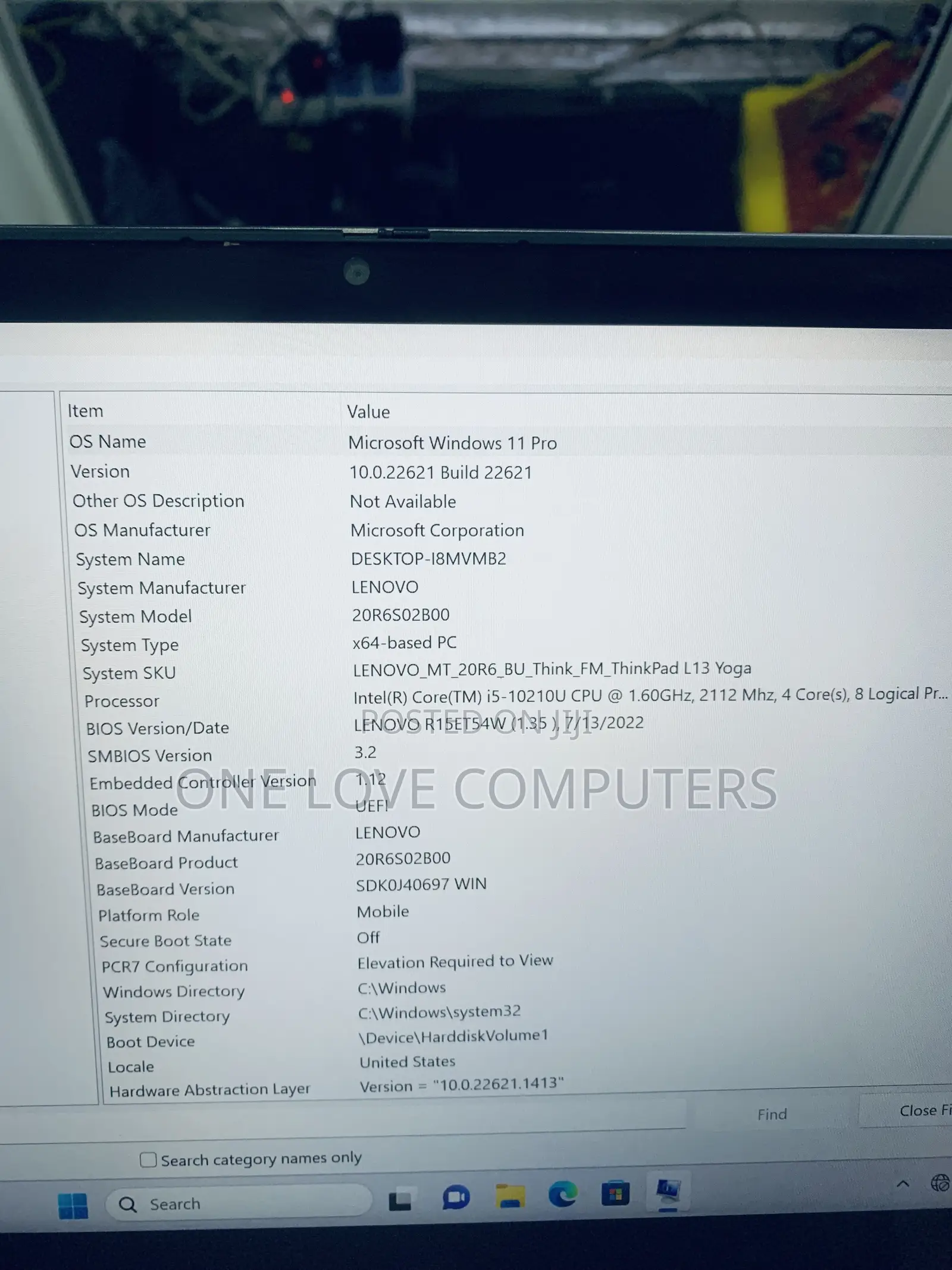 Laptop Lenovo ThinkPad L13 Yoga 8GB Intel Core i5 SSD 256GB