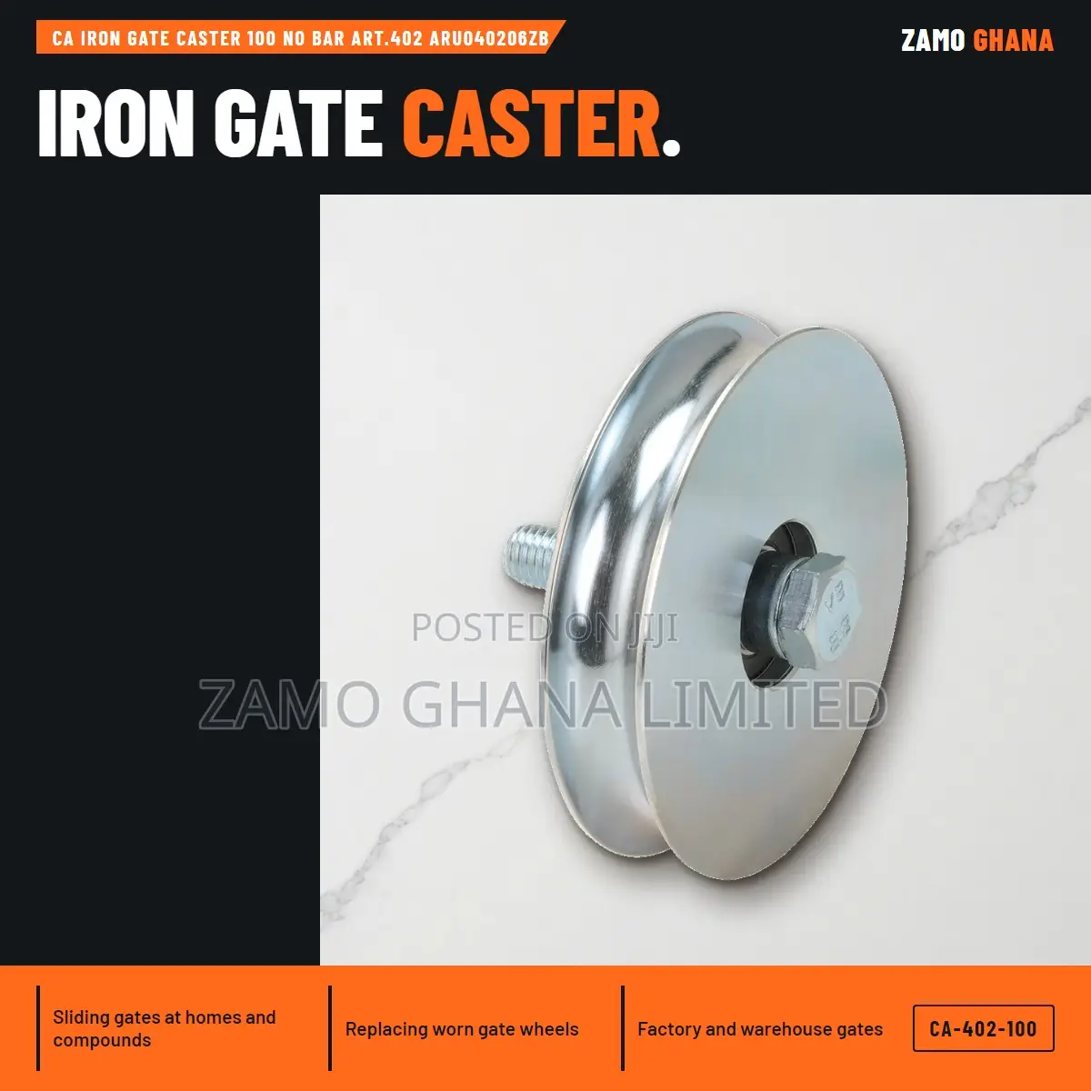 Ca Iron Gate Caster 100 No Bar Art.402 Aru040206zb - Ca-402-100