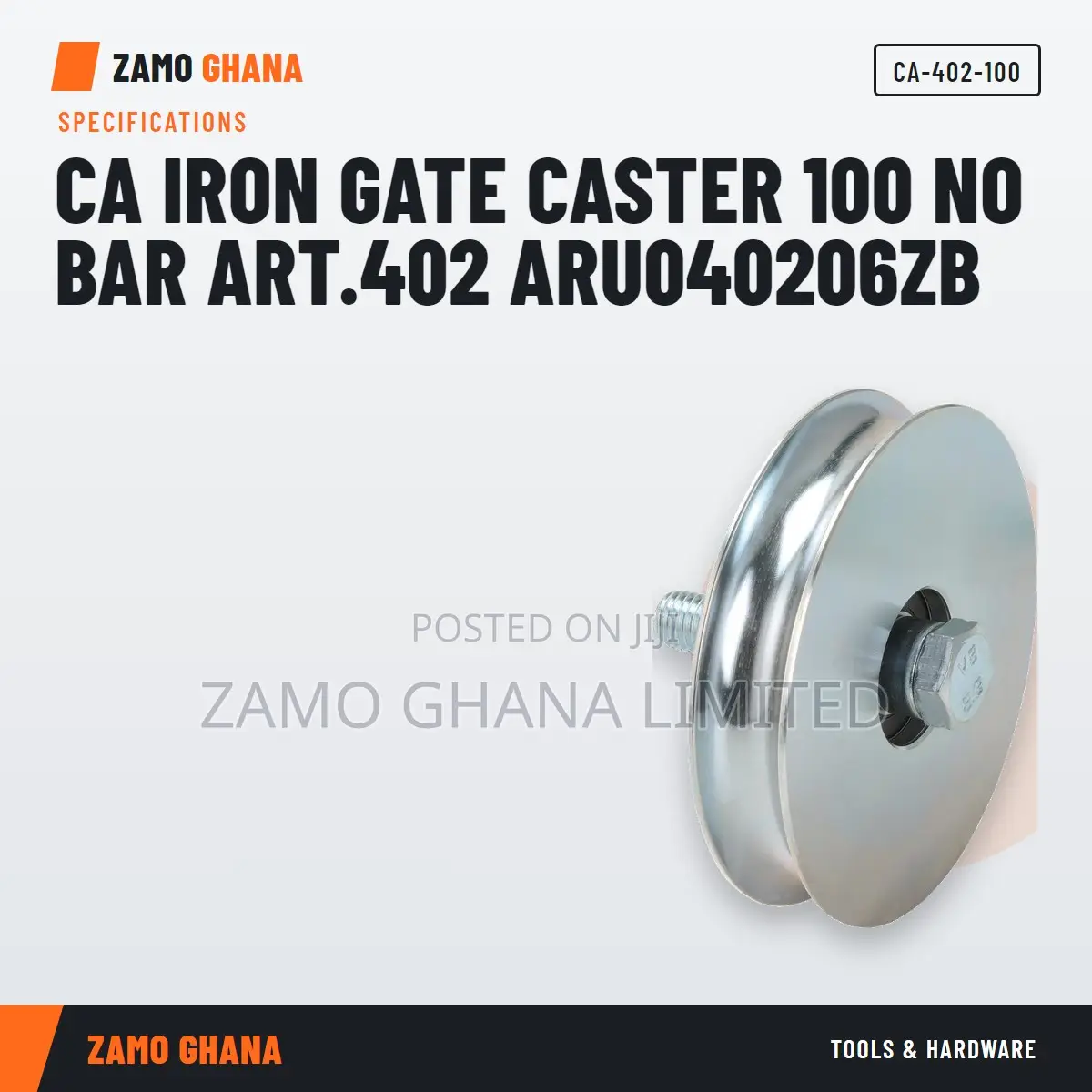 Ca Iron Gate Caster 100 No Bar Art.402 Aru040206zb - Ca-402-100