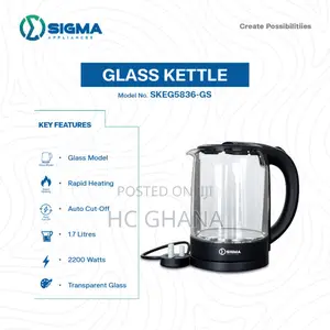 SIGMA 1.7L Glass Electric Kettle