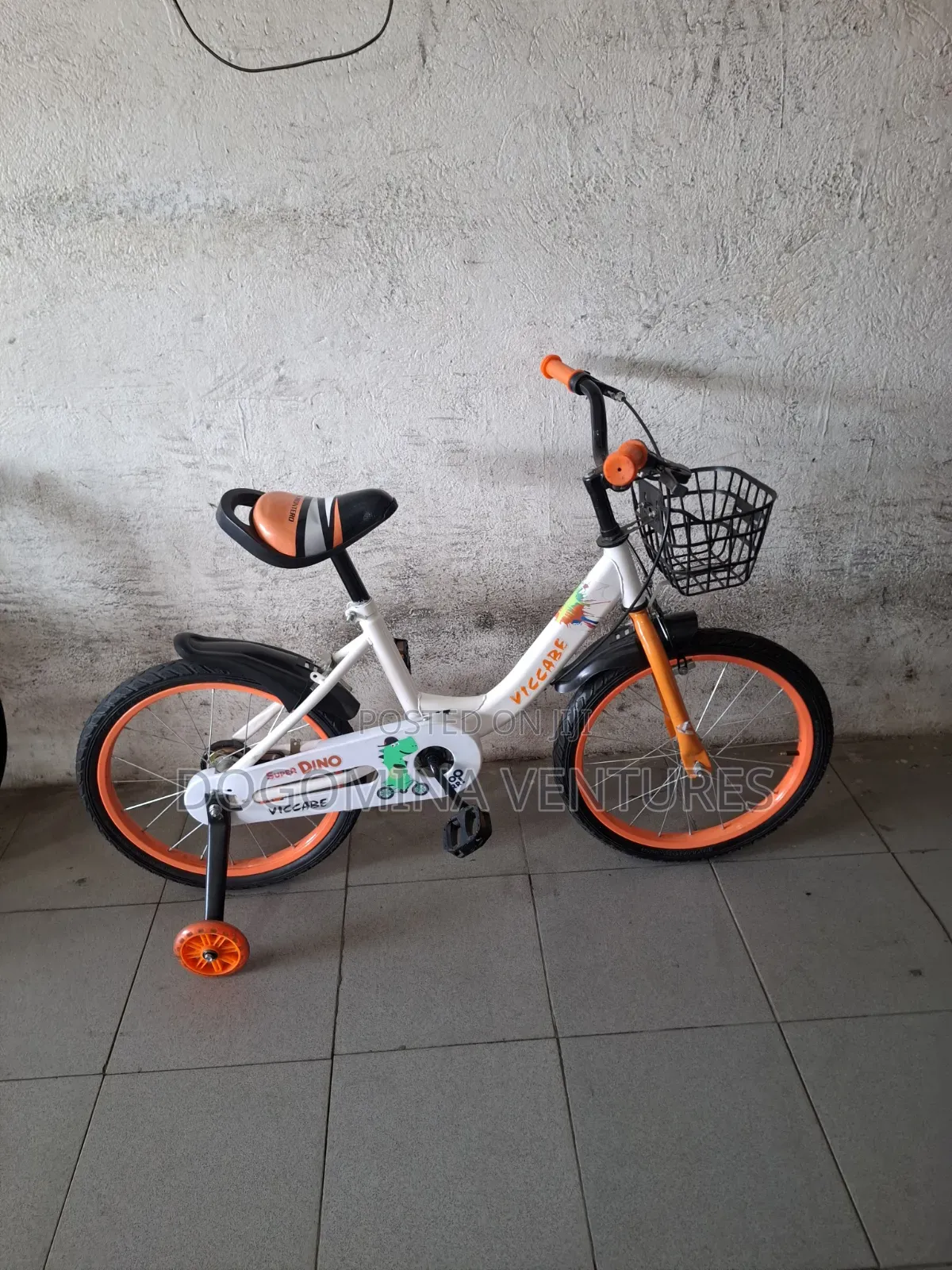 White Orange 18inch Kids Bicycle