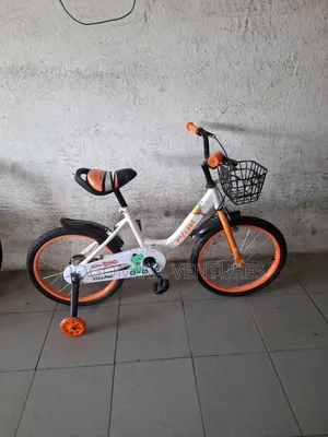 White Orange 18inch Kids Bicycle