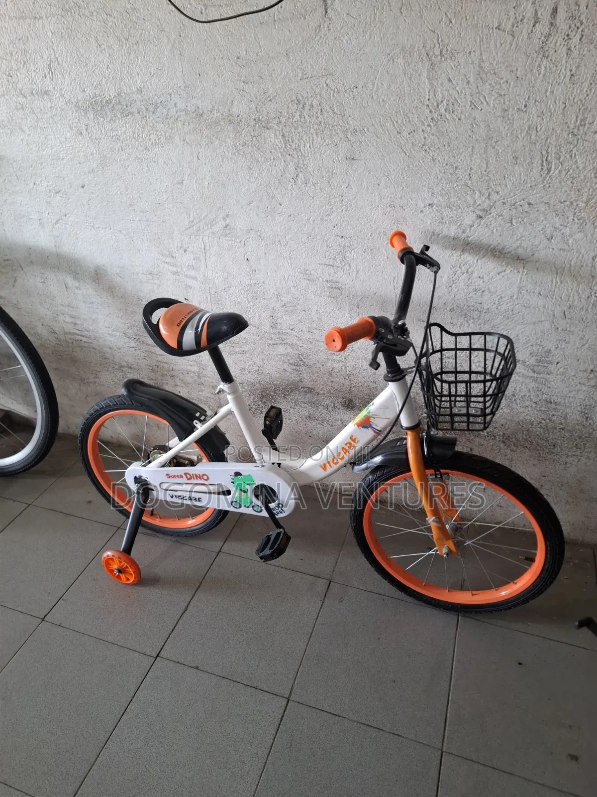 White Orange 18inch Kids Bicycle