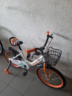 White Orange 18inch Kids Bicycle