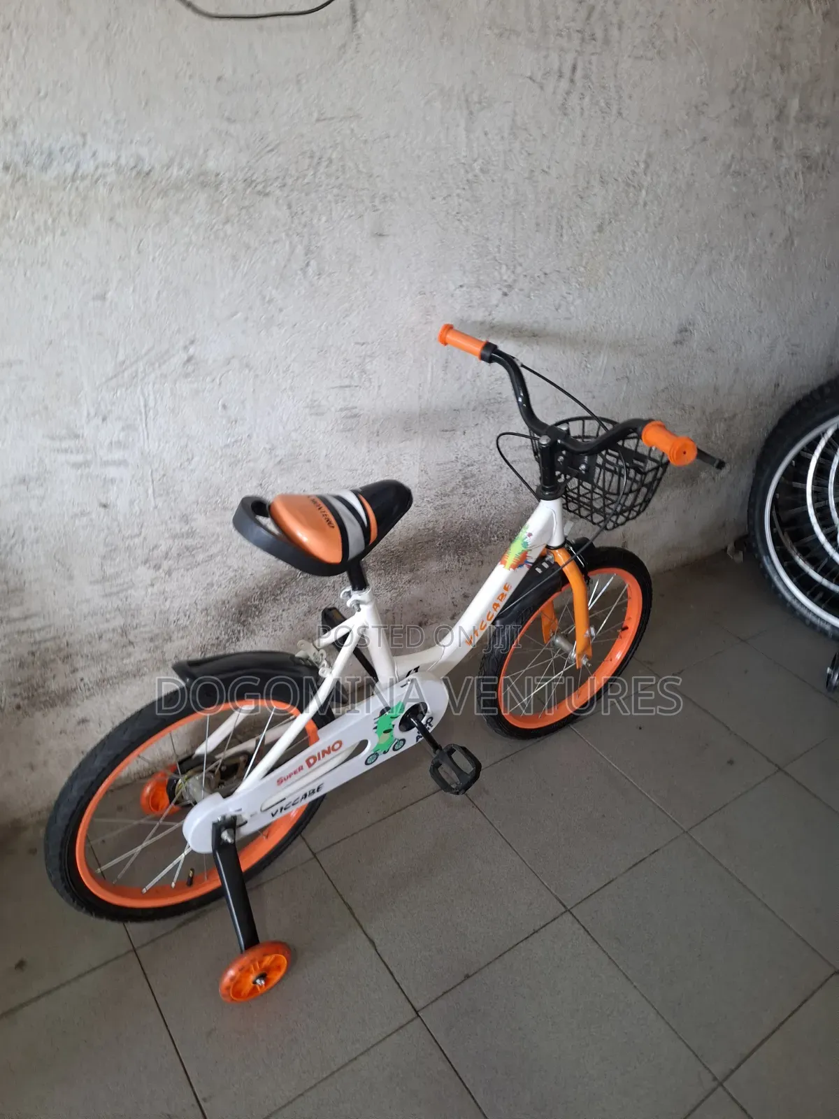 White Orange 18inch Kids Bicycle