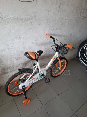 White Orange 18inch Kids Bicycle