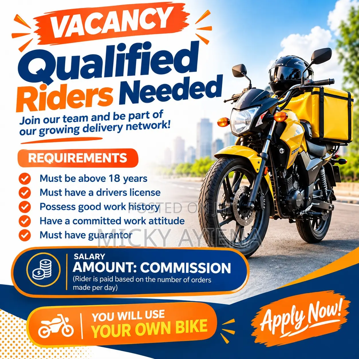 Dispatch Rider Needed