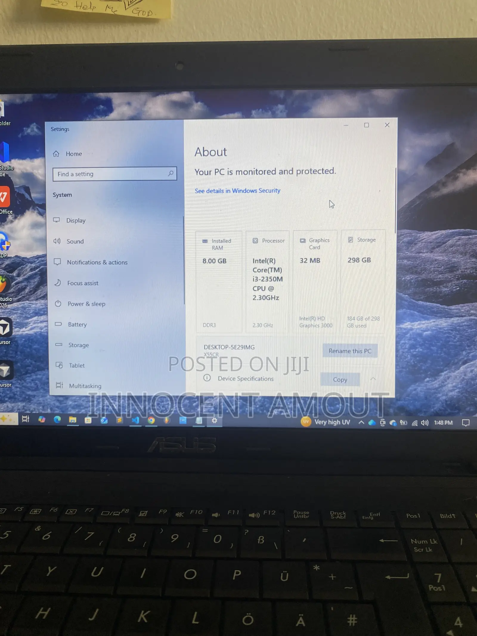 Laptop Asus F550CC 8GB Intel Core i3 HDD 320GB