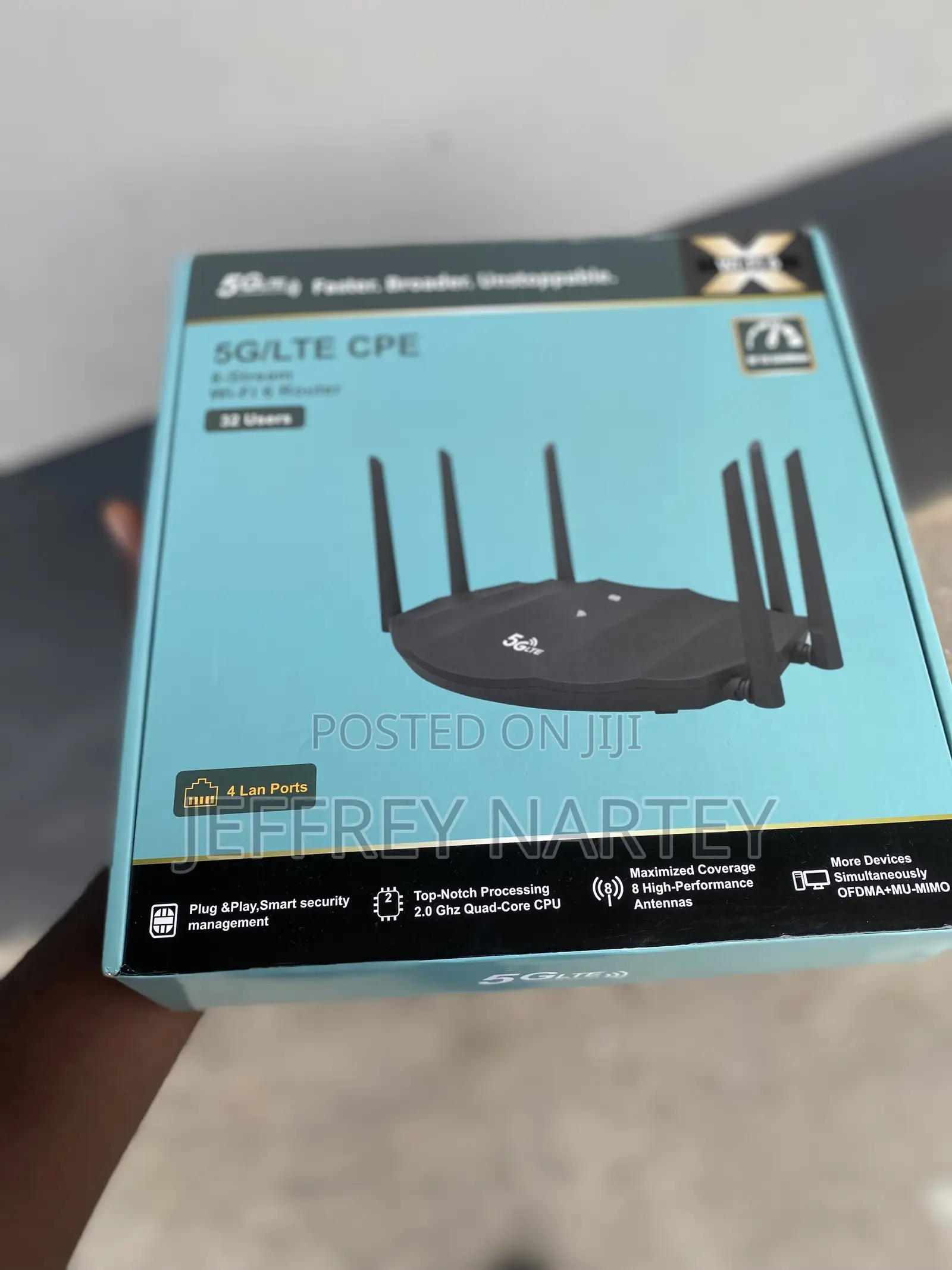 5G LTE CPE WiFi Router – 8 Antennas, 4 LAN Ports, High-Speed Internet