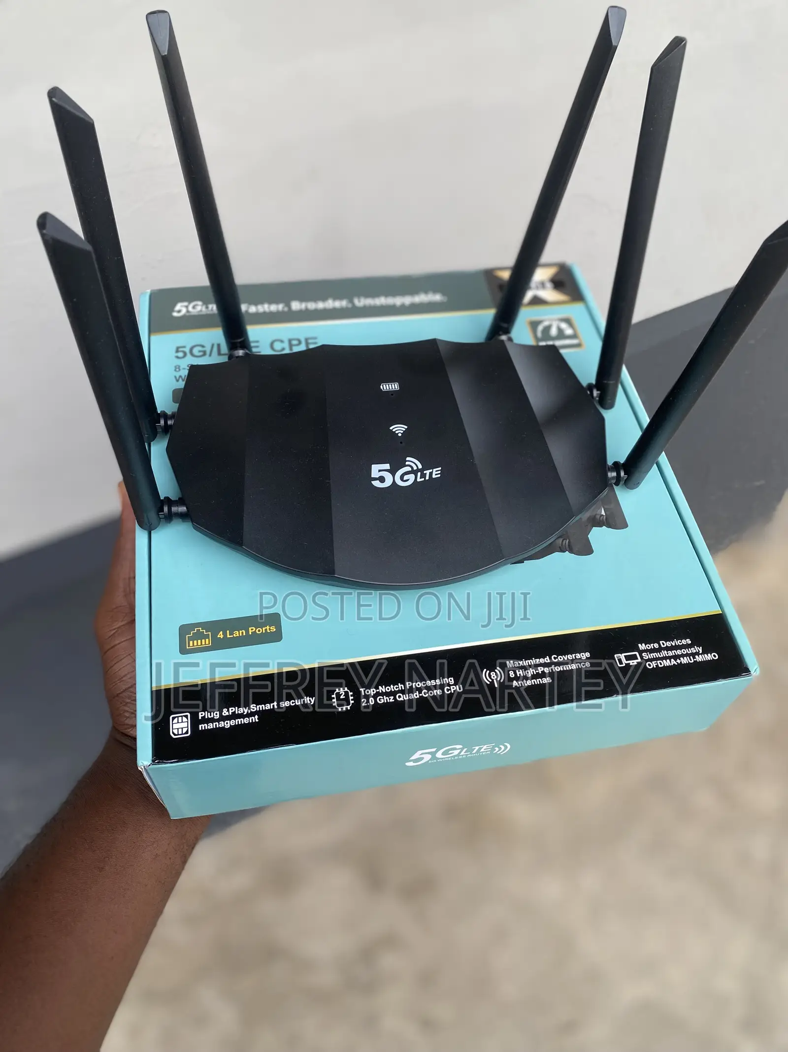 5G LTE CPE WiFi Router – 8 Antennas, 4 LAN Ports, High-Speed Internet