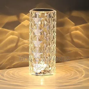 Crystal Diamond-Pattern Glass Vase