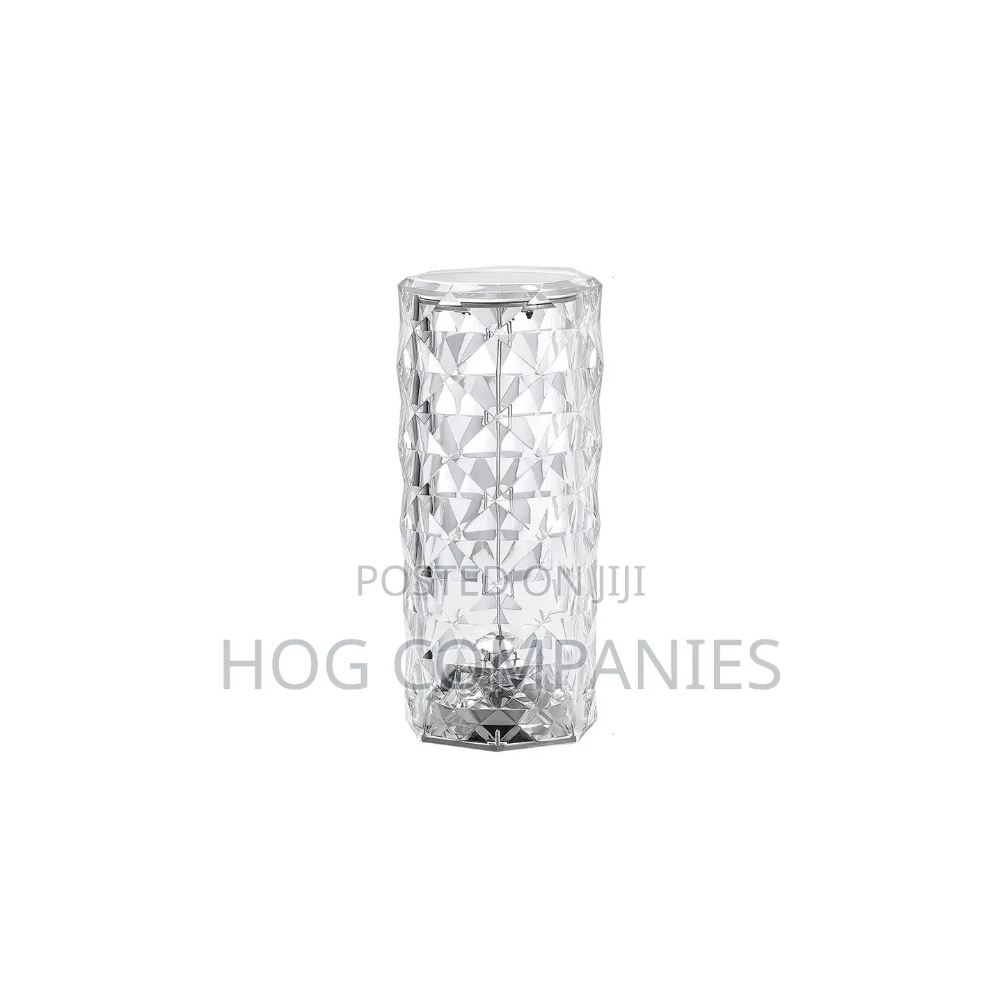 Crystal Diamond-Pattern Glass Vase