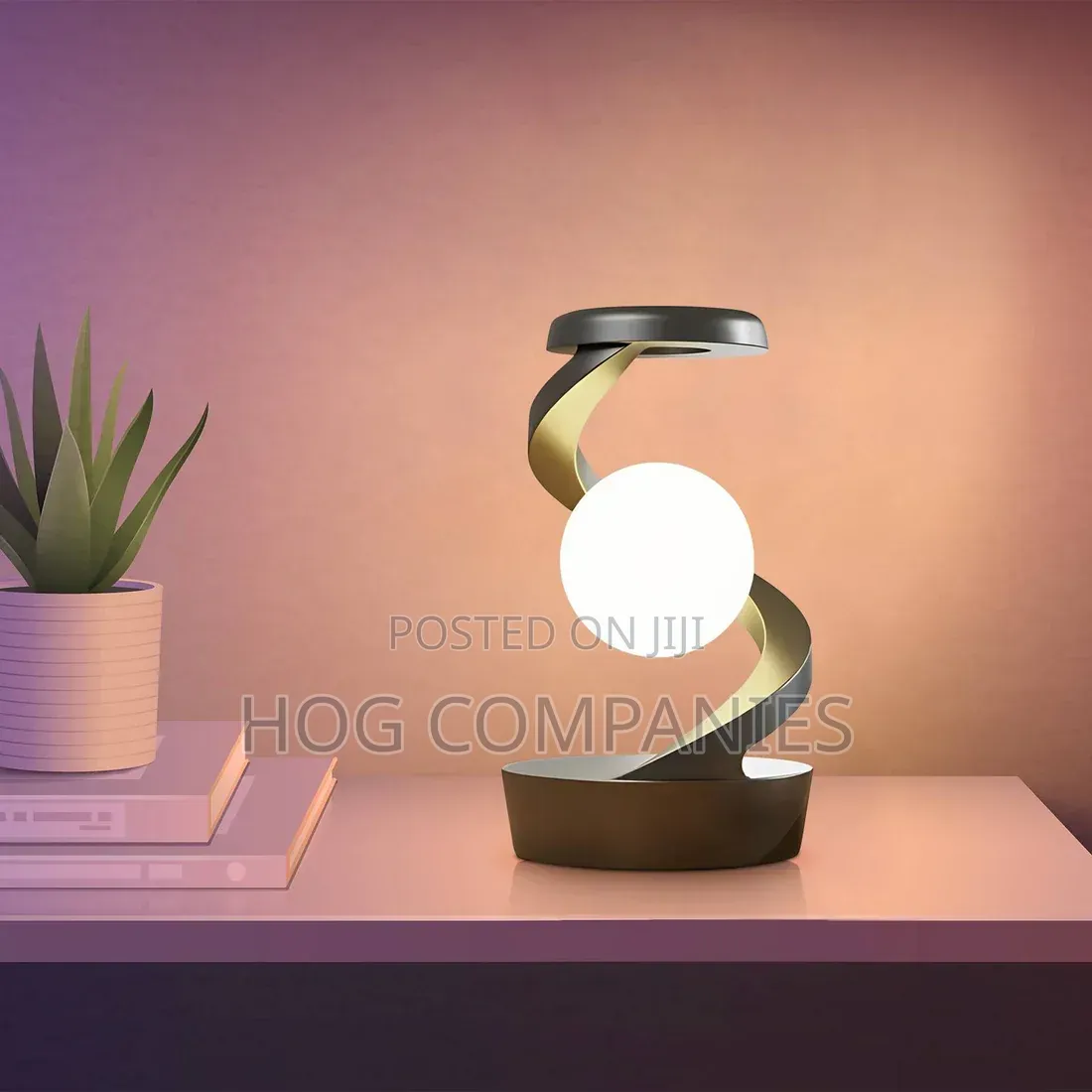 Modern Spiral LED Table Lamp With Wireless Charger