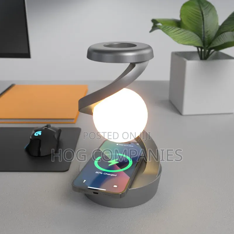 Modern Spiral LED Table Lamp With Wireless Charger
