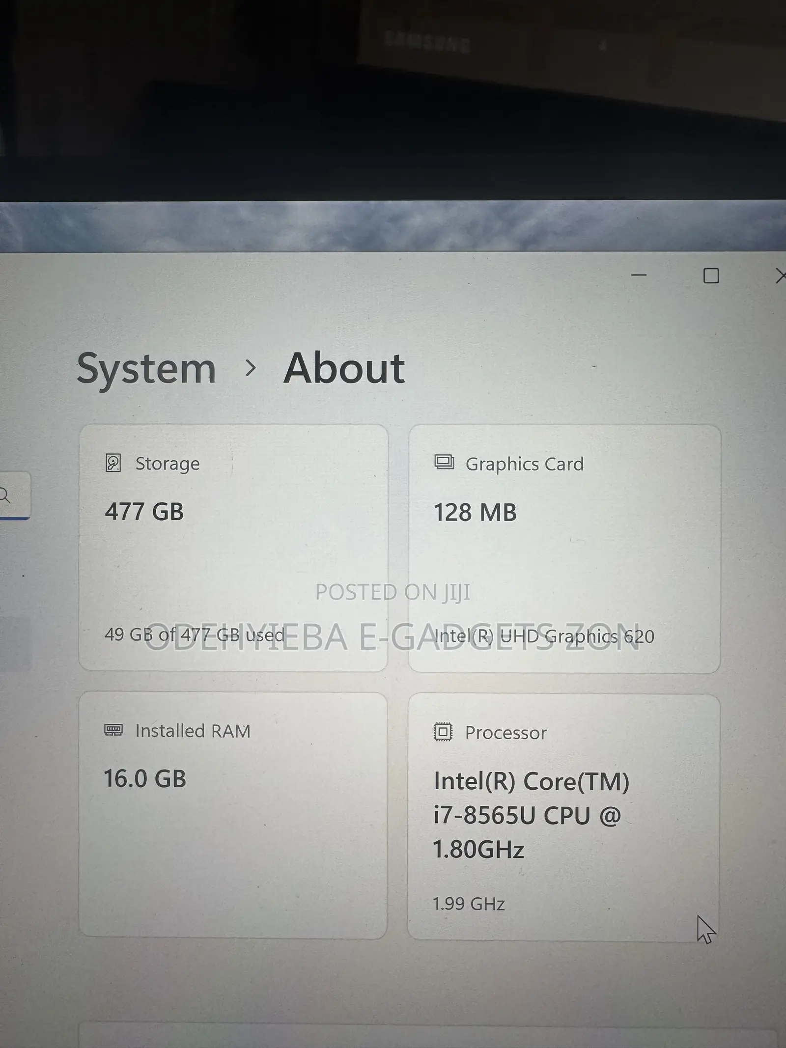 Laptop Dell XPS 13 9380 16GB Intel Core i7 SSD 512GB