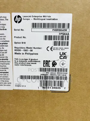 HP LaserJet Enterprise M611dn High-Speed Laser Printer